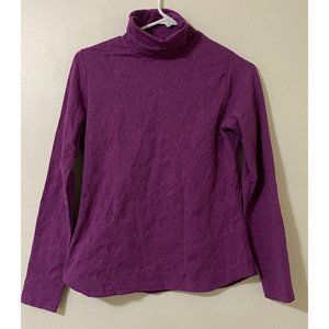 Sno Skins Women's Small Long Sleeve Fuchsia Geometric Turtleneck Base Layer USA